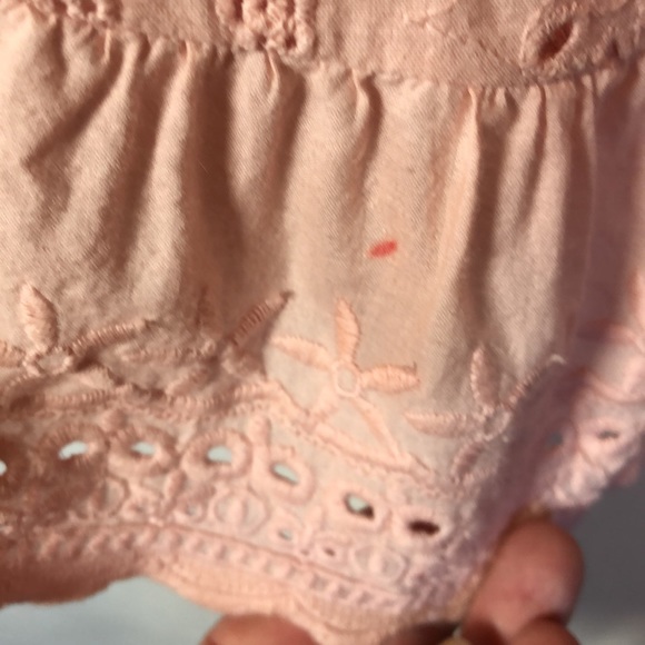 Peasant style Pink Summer Dress Lace up Front Lined with Floral size M - Picture 8 of 8